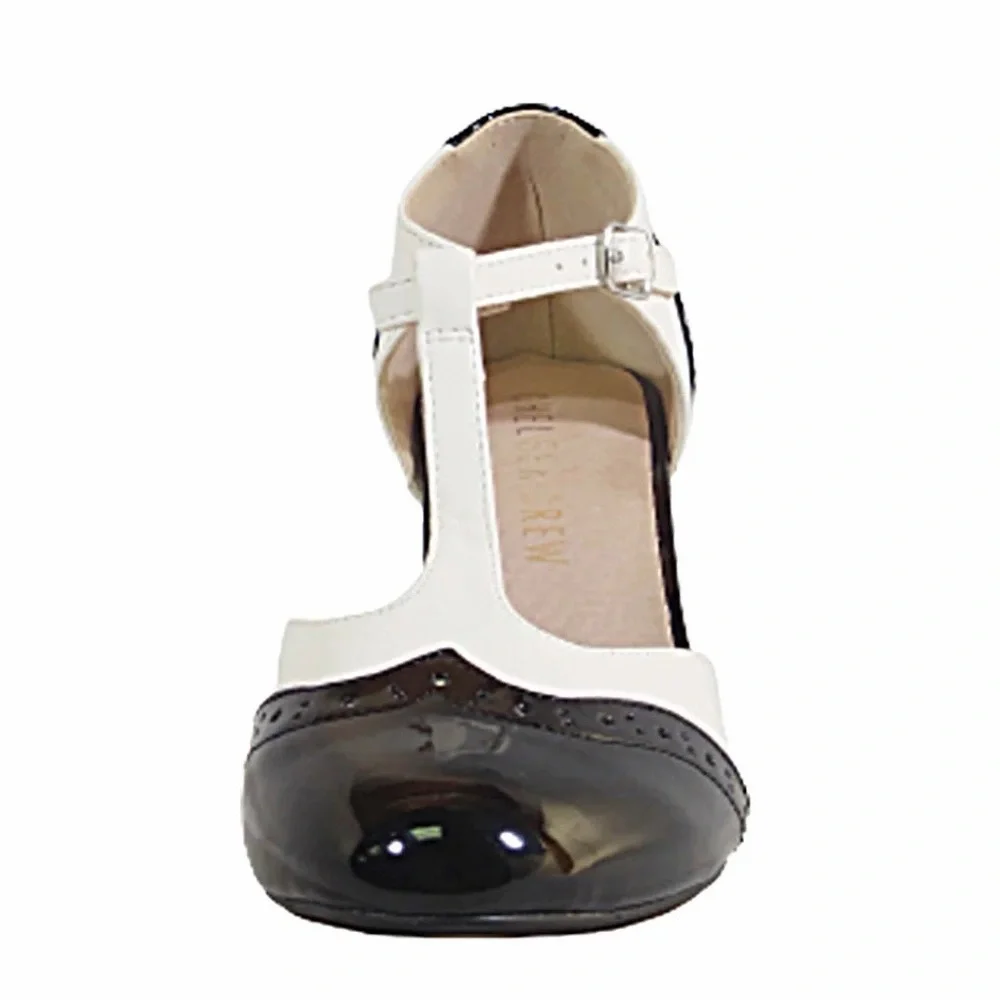 Gatsby II T-Strap Vintage Heels - Black and White - Picture 4 of 16